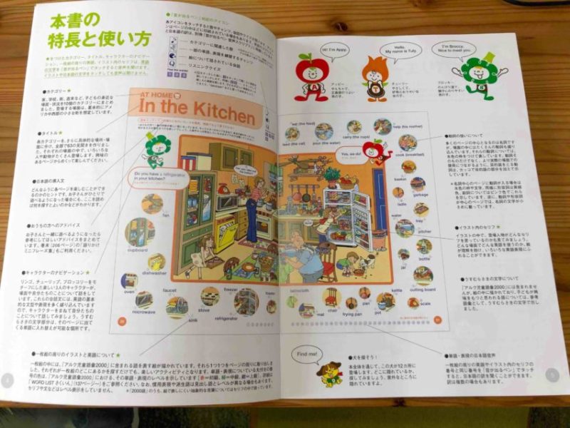 初めて英語学習をする子供におすすめの英語辞書は?【アルクの2000語えいご絵じてん】の冒頭の使い方のページ
