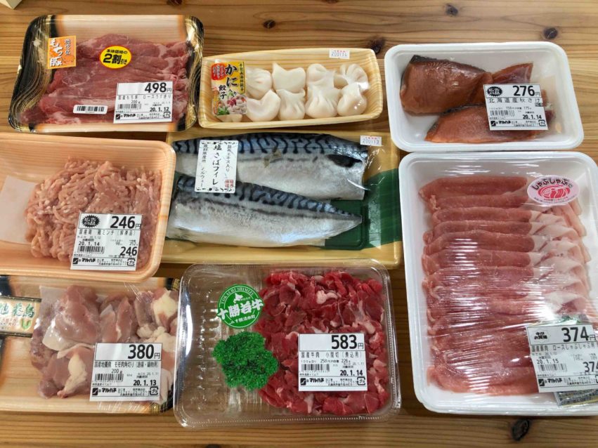 1週間で使う魚と肉をまとめ買いした