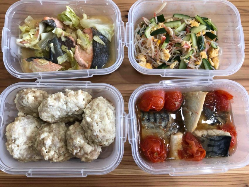 2週目に作った4品の作り置きレシピ料理の写真